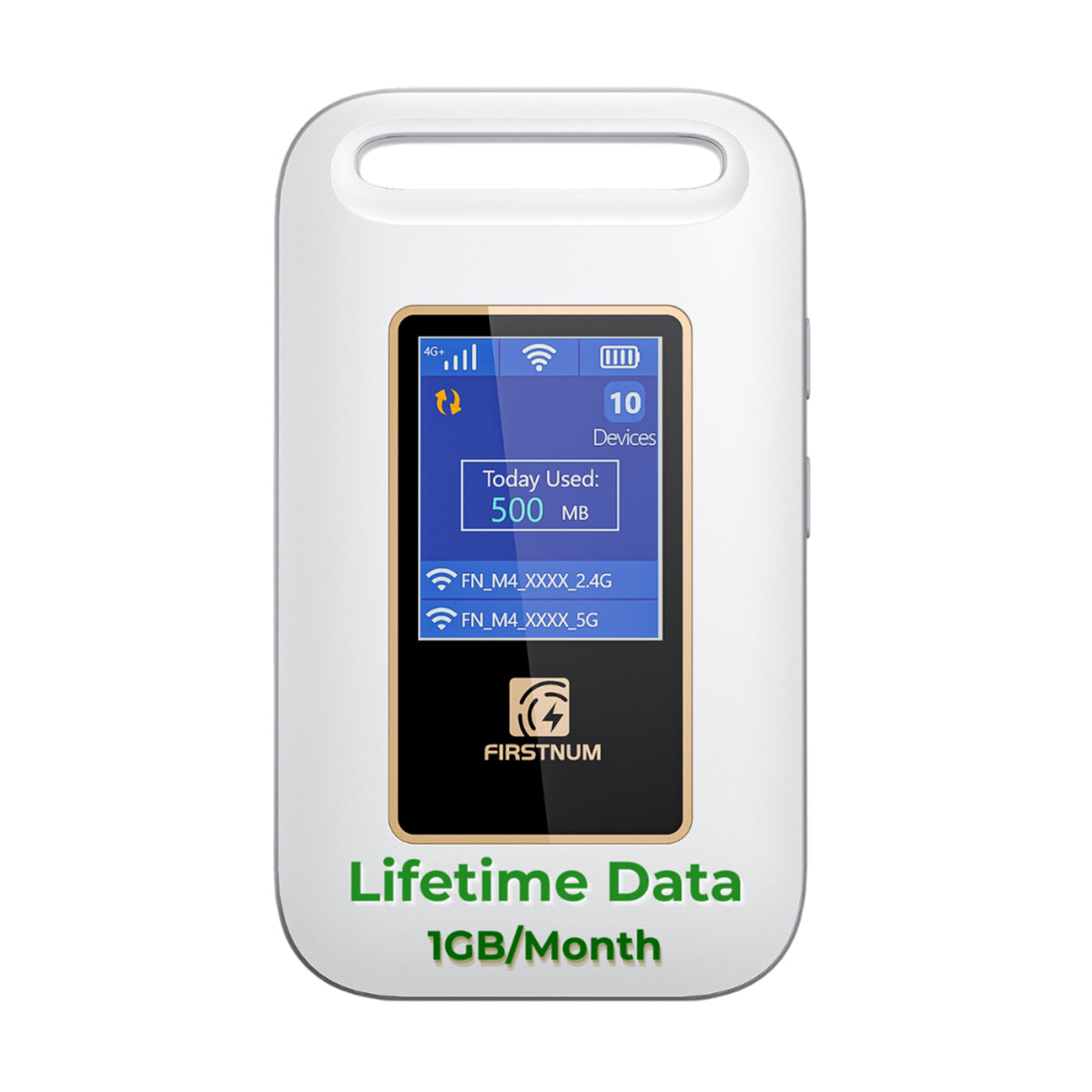FIRSTNUM M4 Mobile Hotspot for Travel, No Contract, 1GB Free US Data Monthly